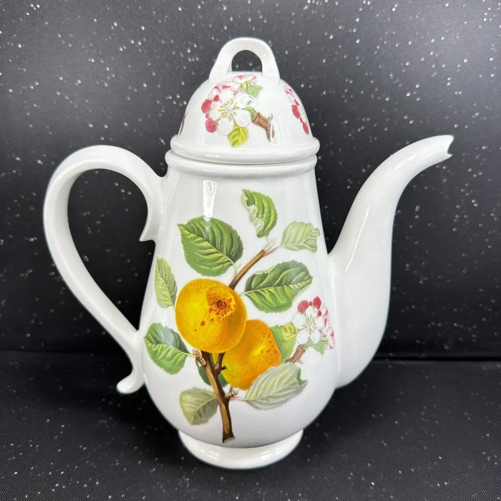 Portmeirion Pomona Coffee Pot Ingestrie Pippin Apple Botanical Made in England